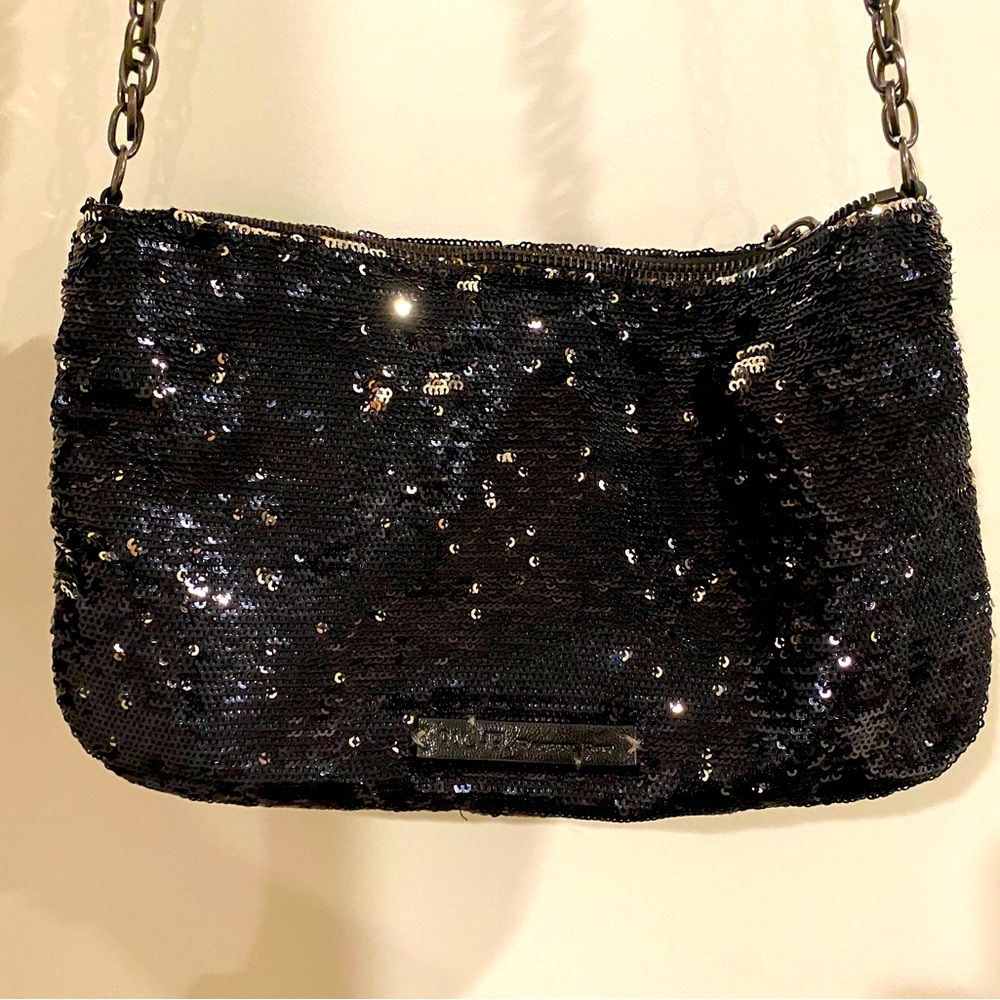 RACHEL Rachel Roy black sequin crossbody with chain strap